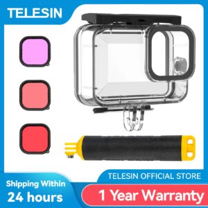 TELESIN 60M Waterproof Case For GoPro Hero 12 11 10 9 Underwater Diving Housing Cover With Dive Filter Action Camera Accessories 1