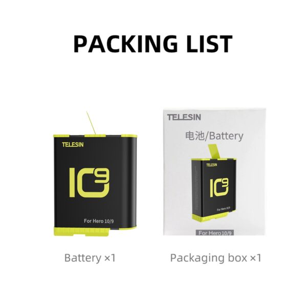 2Pack 1750mAh Battery For GoPro Hero 9 10 With Battery Box - Larger Capacity 6