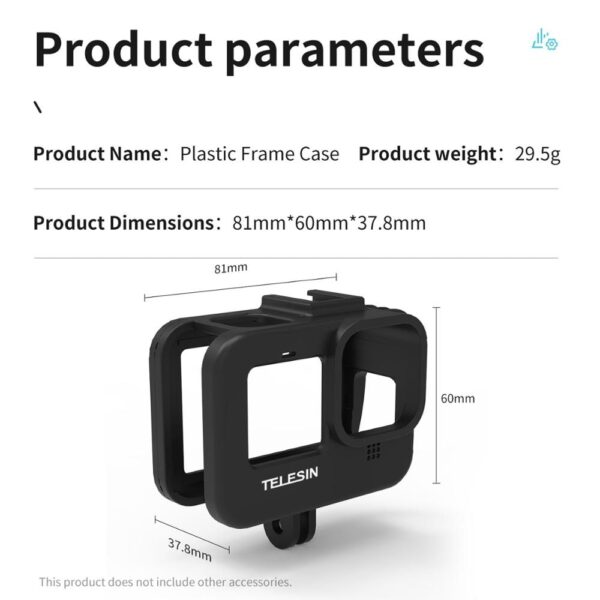 TELESIN Vlog Frame Housing Case Mount Bracket With Cold Shoe Battery Side Cover Hole for GoPro Hero 9 10 11 12 Black Accessories 5