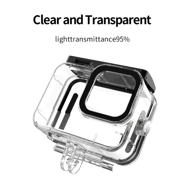 TELESIN 60M Waterproof Case Underwater Tempered Glass Lens Diving Housing Cover for GoPro Hero 9 10 11 12 Black 4