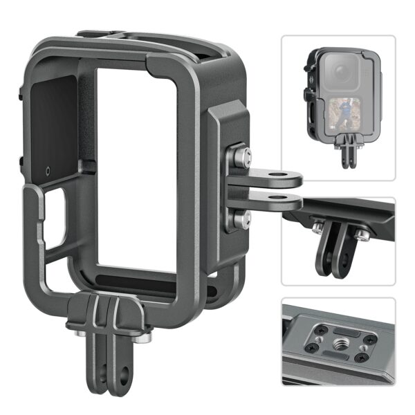 TELESIN Aluminium Alloy Frame Case For GoPro 9 10 11 12 Double Clod Shoe Protective shell For GoPro Hero 9 10 11 Accessories 2