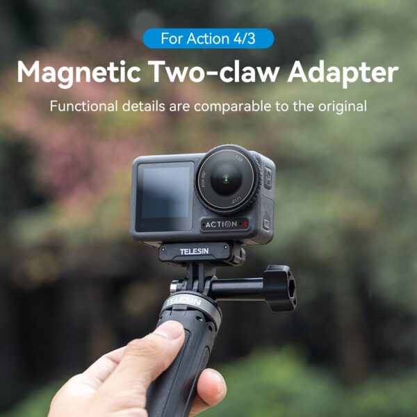 TELESIN Magnetic Two Claw Adapter Action Camera Accessories For DJI OSMO Action 3 4 Adapter 2