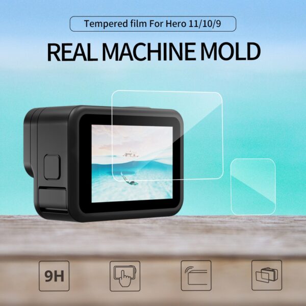 TELESIN Tempered Glass Screen Protector for GoPro Hero 12 11 10 9 Black Lens Protection Protective Film GoPro Accessories 2