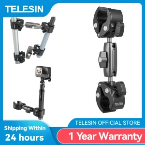 TELESIN Motorcycle Bike Monopod Bicycle Handlebar Panoramic Mount Invisible Selfie Stick Bracket for GoPro Hero DJI Insta360 1