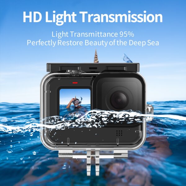 TELESIN 60M Waterproof Case For GoPro Hero 12 11 10 9 Underwater Diving Housing Cover With Dive Filter Action Camera Accessories 2