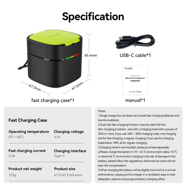 Endurance Battery + 3 Slots TF Card Battery Storage Charger Box 6