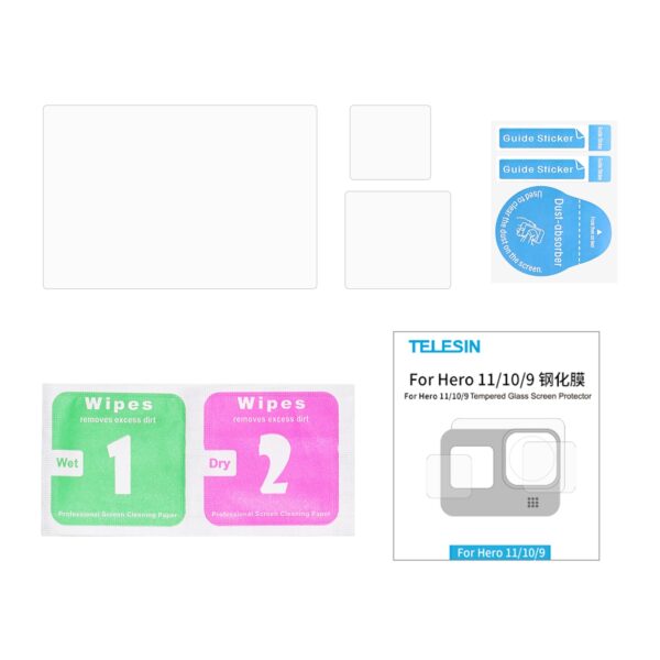 TELESIN Tempered Glass Screen Protector for GoPro Hero 12 11 10 9 Black Lens Protection Protective Film GoPro Accessories 6