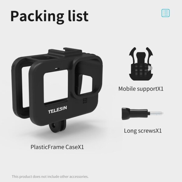 TELESIN Vlog Frame Housing Case Mount Bracket With Cold Shoe Battery Side Cover Hole for GoPro Hero 9 10 11 12 Black Accessories 6