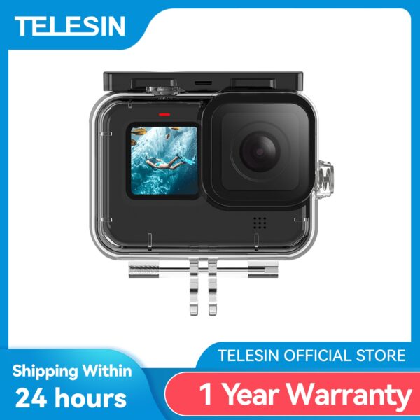 TELESIN 60M Waterproof Case Underwater Tempered Glass Lens Diving Housing Cover for GoPro Hero 9 10 11 12 Black 1