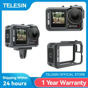 TELESIN Aluminium Alloy Frame Protective Case For DJI OSMO Action 3 4 Shoot Vertically Protective Shell For DJI Action 3 4 1