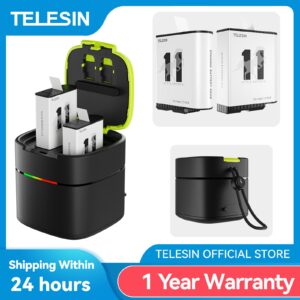 TELESIN Endurence Fast Charging Battery For GoPro Hero 11 10 9 1750 mAh Low Temperature Battery Charger Box For Hero 9 10 11 1