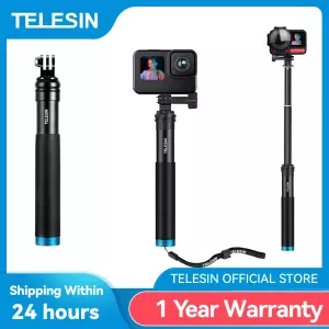 TELESIN Aluminum Alloy Extendable Handheld Selfie Stick Telescoping Pole for GoPro Hero 12 11 10 9 8 7 6 5 Insta360 Osmo Action 1