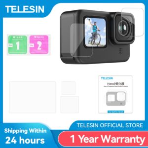 TELESIN Tempered Glass Screen Protector for GoPro Hero 12 11 10 9 Black Lens Protection Protective Film GoPro Accessories 1