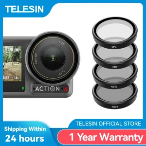 TELESIN CPL ND8 ND16 ND32 Lens Filter Set Aluminium Alloy Frame for DJI OSMO Action 3 4 ND CPL Lens Action Camera Accessories 1