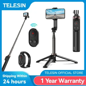 TELESIN 1.3M Vlog Selfie stick Tripod for GoPro Hero Insta 360 DJI Action Camera For Smartphone with Wireless Bluetooth Remote 1