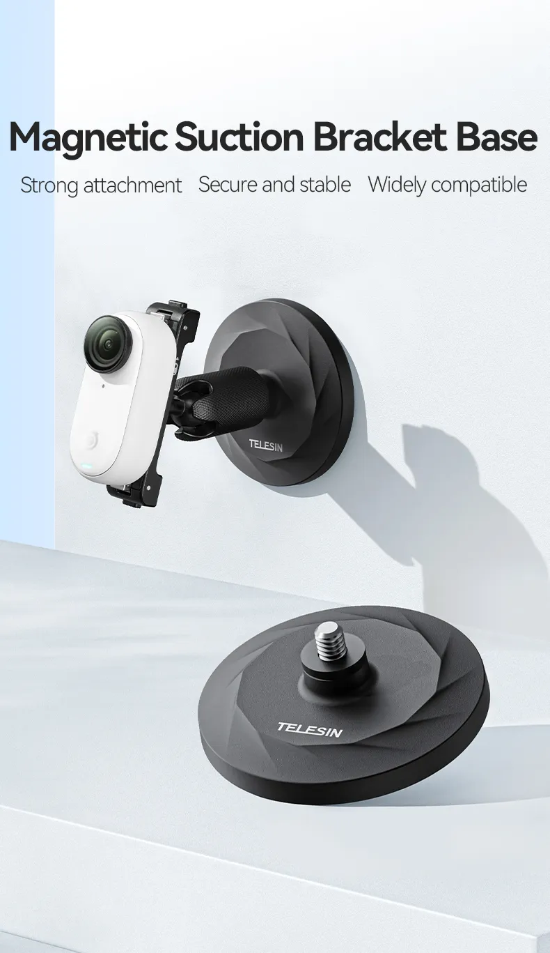 Magnetic Suction Bracket Base with Strong Magnetic Suction for Secure Attachment of Insta360 Go 3 Camera