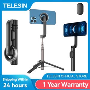 TELESIN Magnetic Selfie Stick Tripod with Remote For Cellphone For iPhone 14 13 12 Pro Max For HUAWEI XIAOMI SAMSUNG 1