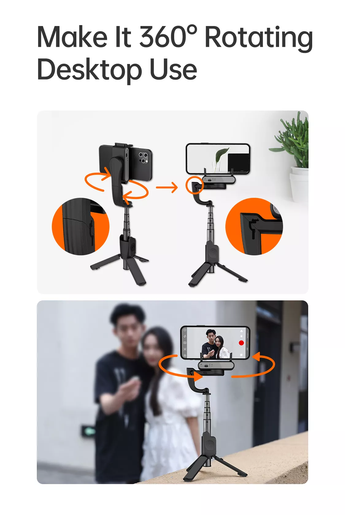 Smartphone gimbal with detachable remote control