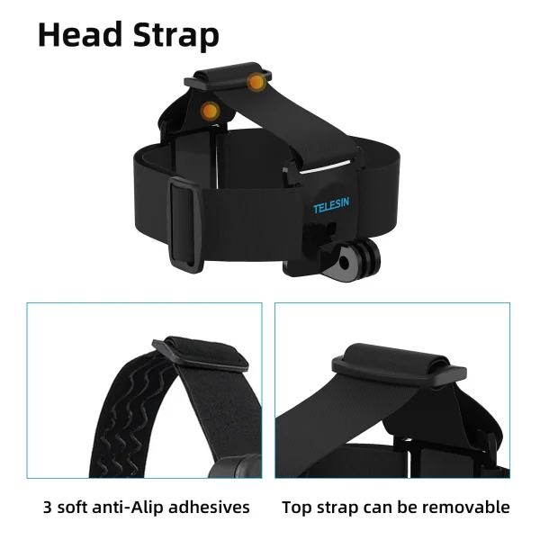 TELESIN Chest Mount Belt Head Strap for GoPro Hero 11 10 9 8 7 6 5 Insta360 SJCAM EKEN DJI Action Camera Accessories 3