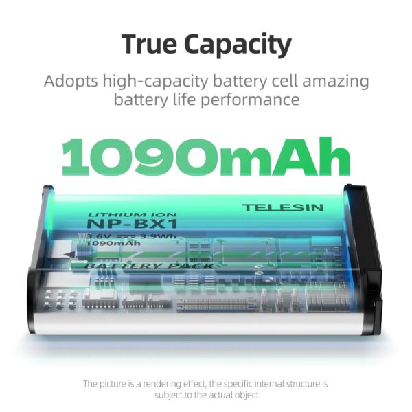 TELESIN For SONY NP-BX1 Battery For Sony FDR-X3000R ZV-1 RX100 M7 AS300 HX400 HX60 WX350 AS300V HDR-AS300R FDR-X3000 And Other 3