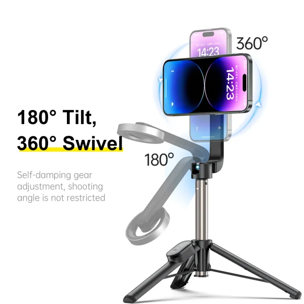 TELESIN Magnetic Selfie Stick Tripod with Remote For Cellphone For iPhone 14 13 12 Pro Max For HUAWEI XIAOMI SAMSUNG 4