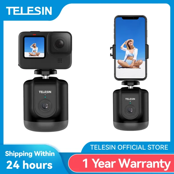 TELESIN AI Smart Shooting Gimbal Selfie 360° Rotation Auto Face Tracking Holder Camera Phone Vlog For GoPro 10 DJI Osmo Action 1