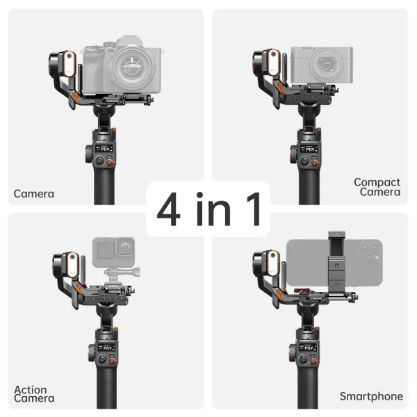 Hohem iSteady MT2 Kit 3 Axis Gimbal for Mirrorless Camera Action Camre Smartphone, Stabilizer for Sony/Nikon/Canon, Load 1.2kg 4