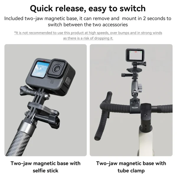 TELESIN Action Camera Magnetic Quick Release Bracket Gopro Accessories Chest Strap for GoPro Hero Insta 360 DJI Mobile Phone 4