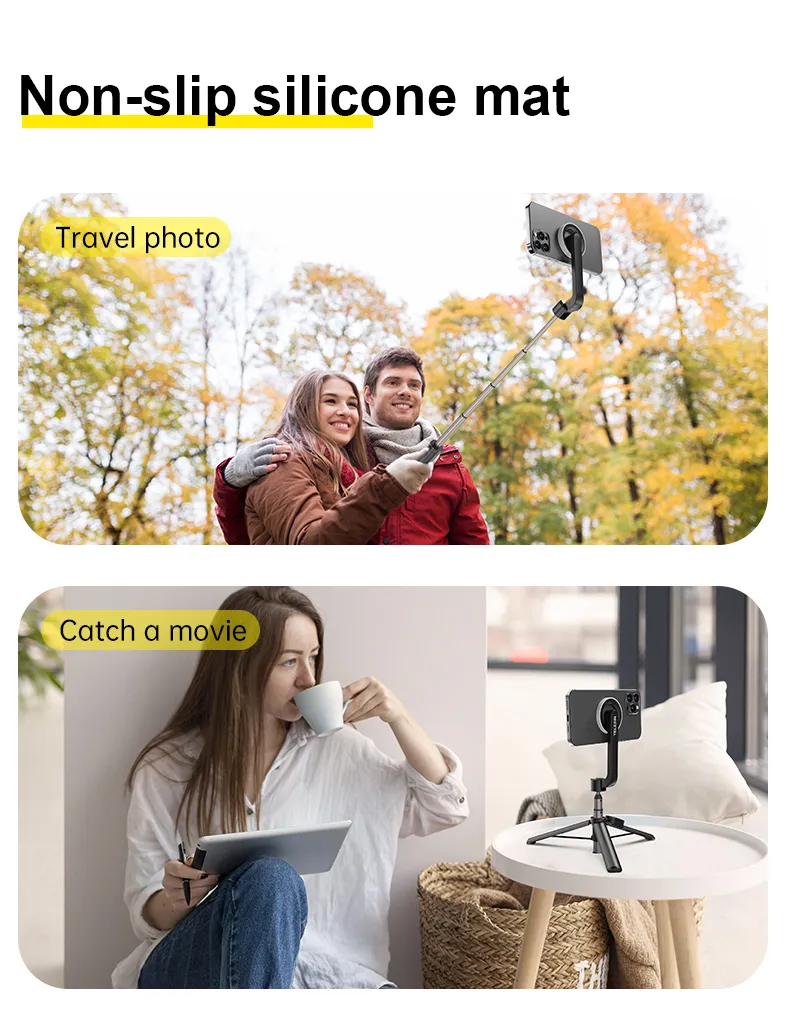 Magnetic Selfie Stick Tripod with Remote for Universal Compatibility