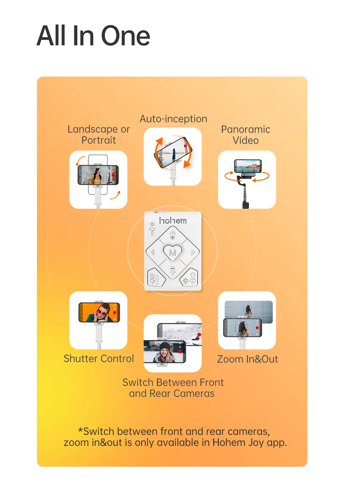 Remote control features for varied modes