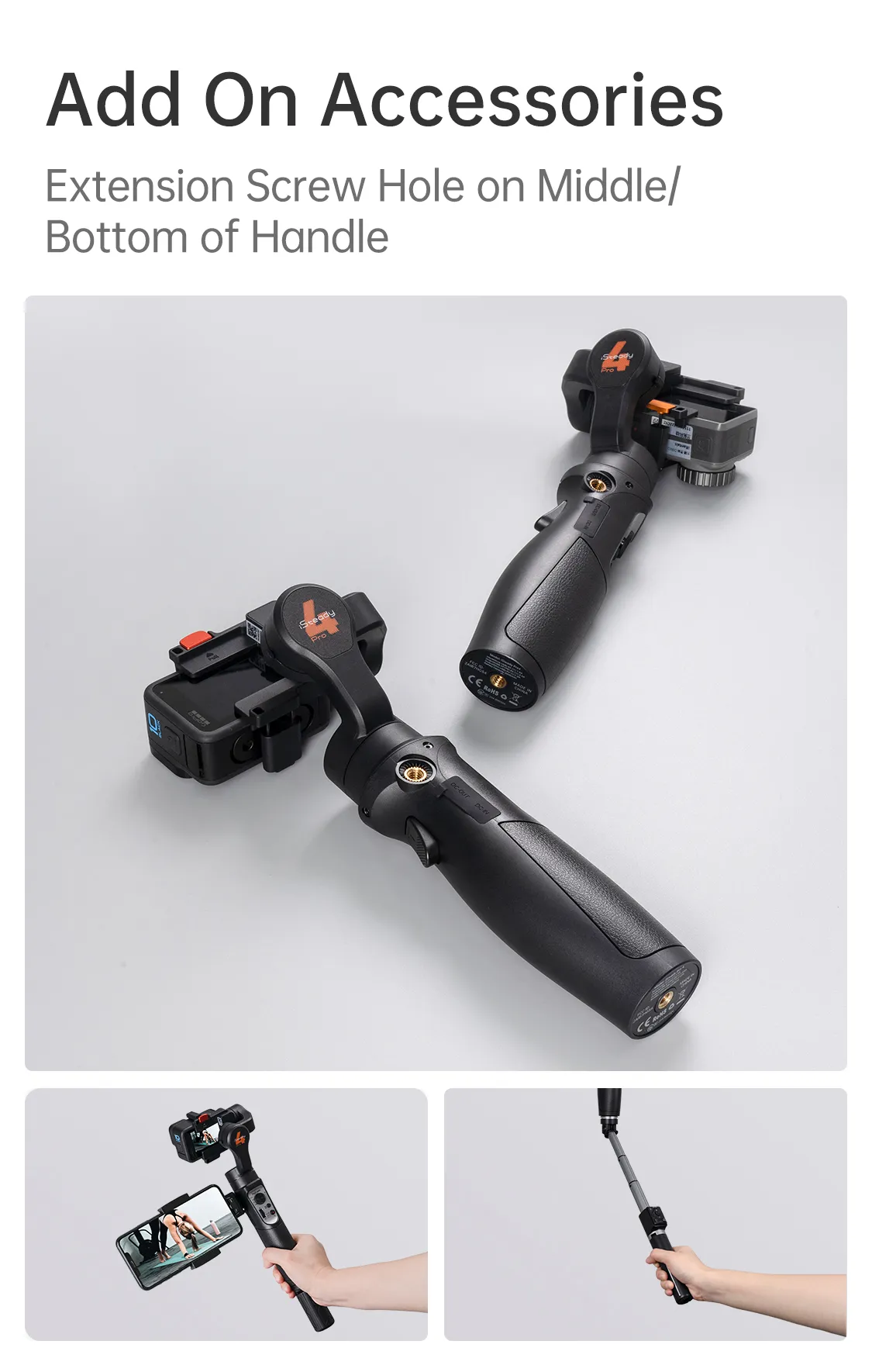 iSteady Pro 4 Gimbal - Extension screw holes