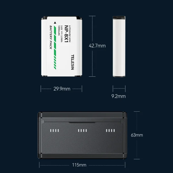 For SONY NP-BX1 Battery 3 Way Fast Charger Box For Sony FDR-X3000R ZV-1 RX100 M7 AS300 HX400 HX60 WX350 AS300V And Other 6