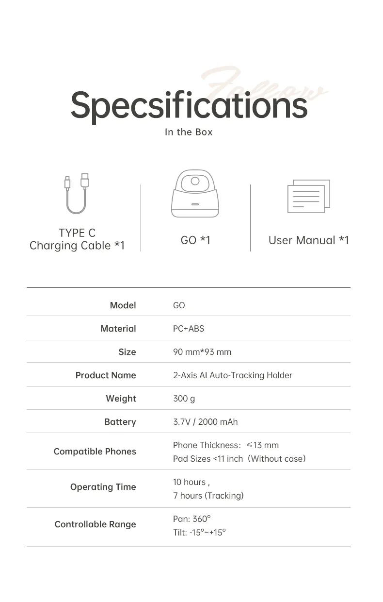 Easy control gestures of the gimbal: OK gesture to start