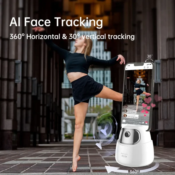 Hohem GO Auto Face Tracking Gimbal Stabilizer Phone Tablet Tracking Holder 360 Rotation Selfie Stick Tripod for Live Vlog Video 2