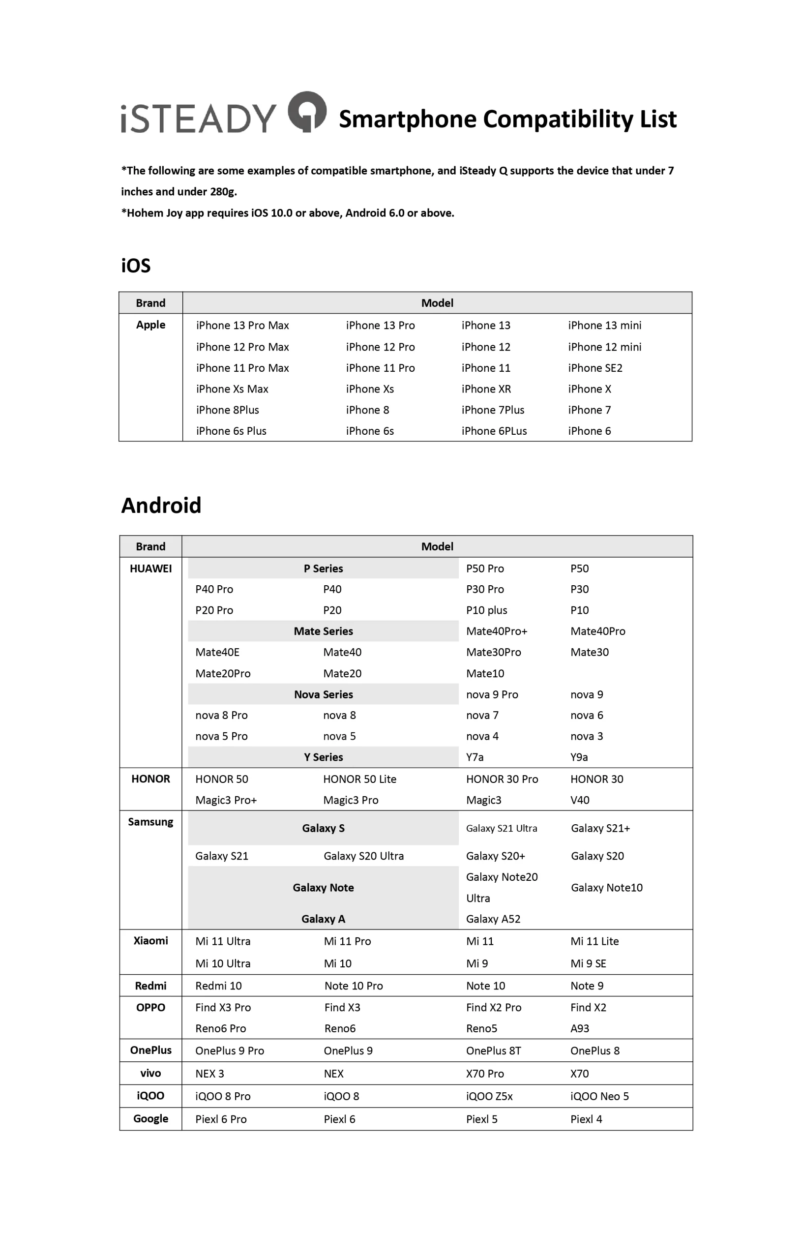 Color options and design details of the smartphone gimbal