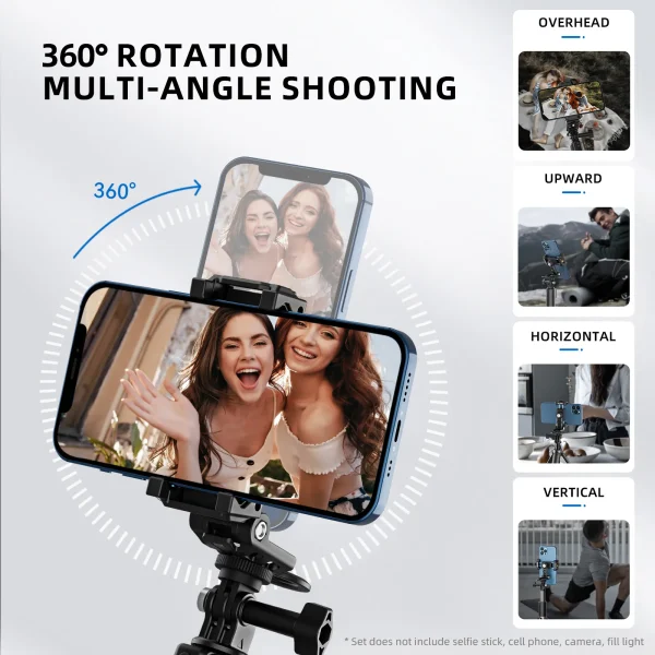 360 Degree Mobile Phone Clip With 1/4 Screw Cellphone Holder Desk Holder Tripod Mount Desk Bracket For Samsung Iphone Xiaomi 2