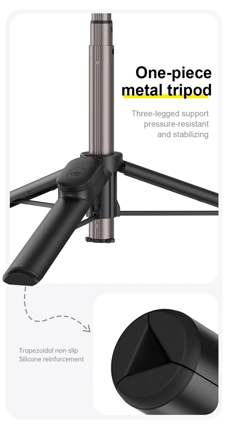 Magnetic Selfie Stick Tripod with Remote for Sturdy and Reliable One-Piece Metal Tripod