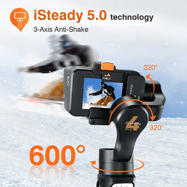 iSteady Pro 4 Gimbal for GoPro 11/10/9/8/7/6/5 DJI OSMO Insta360 One R Action Camera 3-Axis Handheld Stabilizer 2