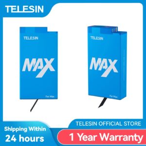 TELESIN 1600mha Battery For Gopro max Battery Rechargeable Lithium Battery for Gopro Max Action Camera Batteries Accessories 1