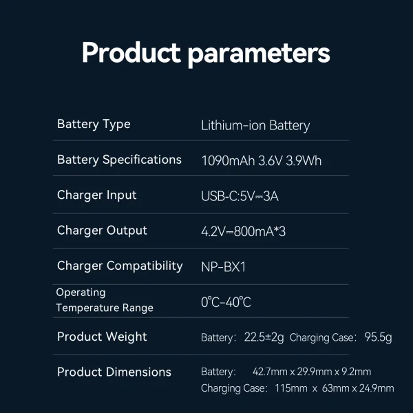 For SONY NP-BX1 Battery 3 Way Fast Charger Box For Sony FDR-X3000R ZV-1 RX100 M7 AS300 HX400 HX60 WX350 AS300V And Other 5