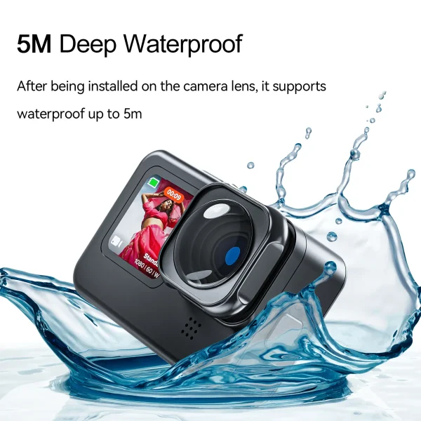 TELESIN Lens Mod for GoPro Hero 9 10 11 Black Anti Shake Aluminum Alloy Water proof Lens Ultra-wide Angle 155 Degree Lens 5