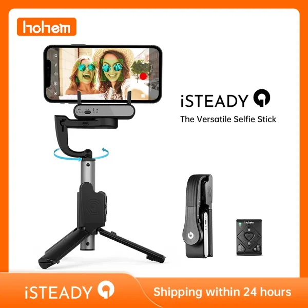 Hohem Official iSteady Q Selfie Stick For iphone Android Adjustable Selfie Stand Outdoor Holder Folding Gimbal Stabilizer 1